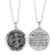 NK-ST FRANCIS ROUND MEDAL SIL PLT -24"CH NK-ST FRANCIS ROUND MEDAL SIL PLT -24"CH