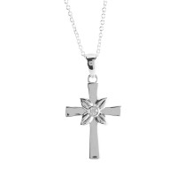 Necklace Floral Box Cross 18 In Necklace Floral Box Cross 18 In