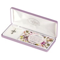 BLESSED MOTHER CROSS/HEART 18" CHAIN