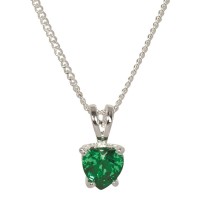 NK IRISH BLESS GRN HRT CZ SIL PLT -18"CH