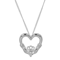NK HRT/CLADDAGH/CLR CZ SIL PLT-18"CH