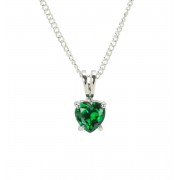 NK-MAY BIRTHSTONE CZ HEART SIL PLT 18 NK-MAY BIRTHSTONE CZ HEART SIL PLT 18
