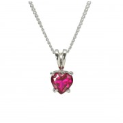 NK-JULY BIRTHSTONE CZ HEART SIL PLT 18 NK-JULY BIRTHSTONE CZ HEART SIL PLT 18