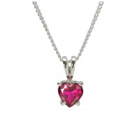NK-JULY BIRTHSTONE CZ HEART SIL PLT 18 NK-JULY BIRTHSTONE CZ HEART SIL PLT 18