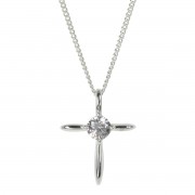 NK BRIDESMAID CZ CRS SIL PLT-18" CH NK BRIDESMAID CZ CRS SIL PLT-18" CH