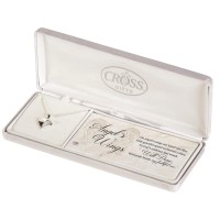 ON ANGEL'S WINGS HEART NECKLACE SIL PLT