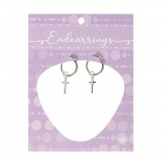 Earring With 9/16" Box Cross Wire Close Earring With 9/16" Box Cross Wire Close