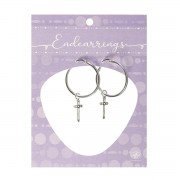 Earring With 1" Flare Cross Wire Close