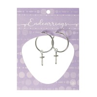 Earring With 1" Flare Cross Wire Close Earring With 1" Flare Cross Wire Close