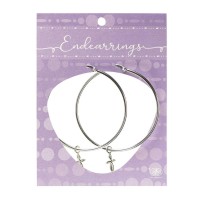 Earring 2" With Petal Cross Wire Close Earring 2" With Petal Cross Wire Close