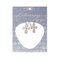 Earring With 13/16" Cutout Bud Cross