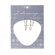 Earring With 13/16" Mobius Petal Cross Earring With 13/16" Mobius Petal Cross