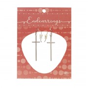 Earring With 1-3/8" Thin Box Cross