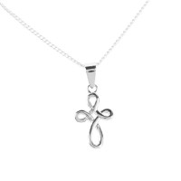 Necklace Open Round Cross 18in Chain Necklace Open Round Cross 18in Chain