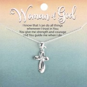 Necklace Ribbon Cross Silver-Plated 18L Necklace Ribbon Cross Silver-Plated 18L
