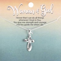 Necklace Ribbon Cross Silver-Plated 18L Necklace Ribbon Cross Silver-Plated 18L