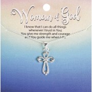 Necklace Open Bud Cross Carded 18L