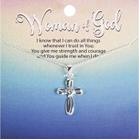 Necklace Ribbon Cross/Crystal 18L