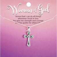 Necklace Bud Cross/Crystal 18L