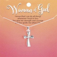 Necklace Bevel Cross/Crystal 18L