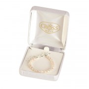 Bracelet White Pearls with Puff Cross