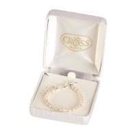 Bracelet White Pearls with Puff Cross
