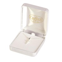 Necklace Silver Plate Bud Cross