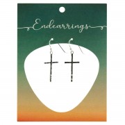 Endearrings Hammered Cross 1in On Wires Endearrings Hammered Cross 1in On Wires