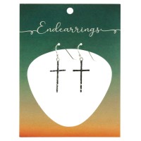 Endearrings Hammered Cross 1in On Wires Endearrings Hammered Cross 1in On Wires