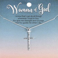 Necklace Thin Box Cross Silver Plate Necklace Thin Box Cross Silver Plate