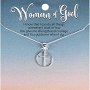 Necklace Open Circle With Cross