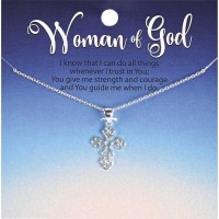 Necklace Open Bud Cross Silver Plate Necklace Open Bud Cross Silver Plate