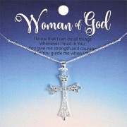 Necklace Large Fancy Bud Cross Necklace Large Fancy Bud Cross