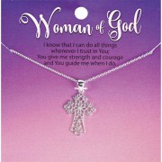 Necklace Wide Open Bud Cross Necklace Wide Open Bud Cross