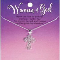 Necklace Wide Open Bud Cross Necklace Wide Open Bud Cross