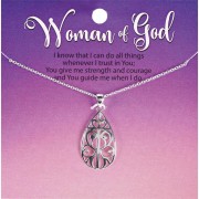 Necklace Open Teardrop With Cross