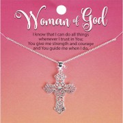 Necklace Large Open Bud Cross Necklace Large Open Bud Cross