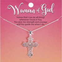 Necklace Large Open Bud Cross Necklace Large Open Bud Cross