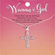 Necklace Cutout Bud Cross Silver Plate Necklace Cutout Bud Cross Silver Plate