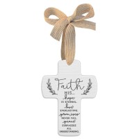 2pk -Ornament Cross Faith Ribbon Hang - (Pack of 2)