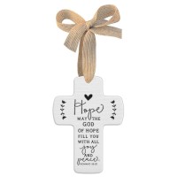 2pk -Ornament Cross Hope Ribbon Hang - (Pack of 2)