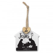 2pk -Ornament Stable Tag Jesus Twine Hanger - (Pack of 2) 2pk -Ornament Stable Tag Jesus Twine Hanger - (Pack of 2)