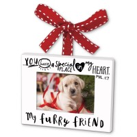 2pk -Ornament Frame Furry Friend Ribbon Hang - (Pack of 2)