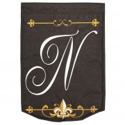 2pk -Flag Monogram-N Black Polyester 13x18 - (Pack of 2) 2pk -Flag Monogram-N Black Polyester 13x18 - (Pack of 2)
