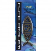 6pk -The Jesus Fish Gold Auto Emblem - Pack of 6