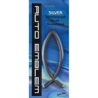 6pk -Silver Fish Auto Emblem - Pack of 6