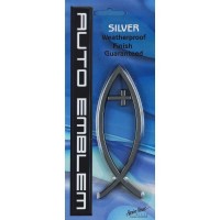6pk -Fish Cross Silver Auto Emblem - Pack of 6