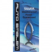 6pk -Small Fish Silver Auto Emblem - Pack of 6 6pk -Small Fish Silver Auto Emblem - Pack of 6