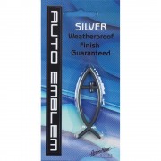 6pk -Small Fish Cross Silver Auto Emblem - Pack of 6 6pk -Small Fish Cross Silver Auto Emblem - Pack of 6