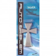 6pk -AUTO EMBLEM LG CROSS SILVER - Pack of 6 6pk -AUTO EMBLEM LG CROSS SILVER - Pack of 6
